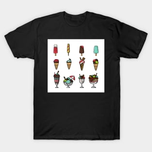 Ice Cream Cone Popsicle Sundae Fun Day Summer Vacation Vibes Trendy Social Distancing FaceMask T-Shirt